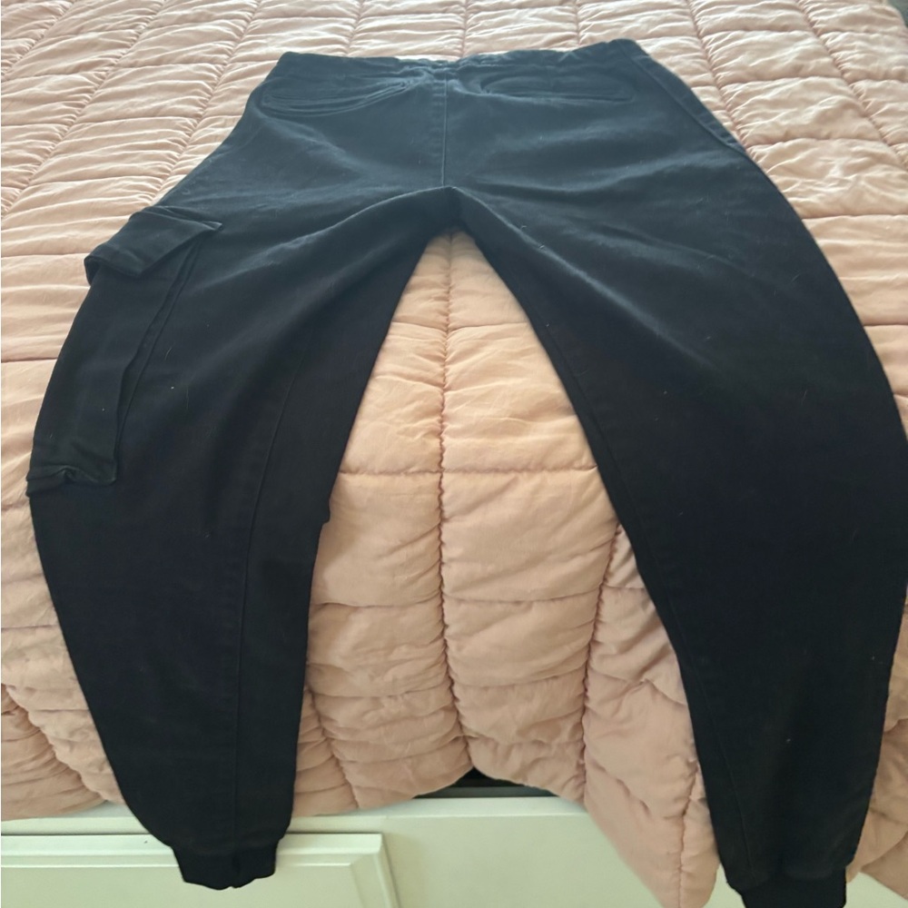 Uma Raquel Davidovich 100% cotton black cargo jogger pants